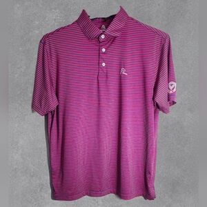 Rhoback Red with Blue stripe polo Size Large